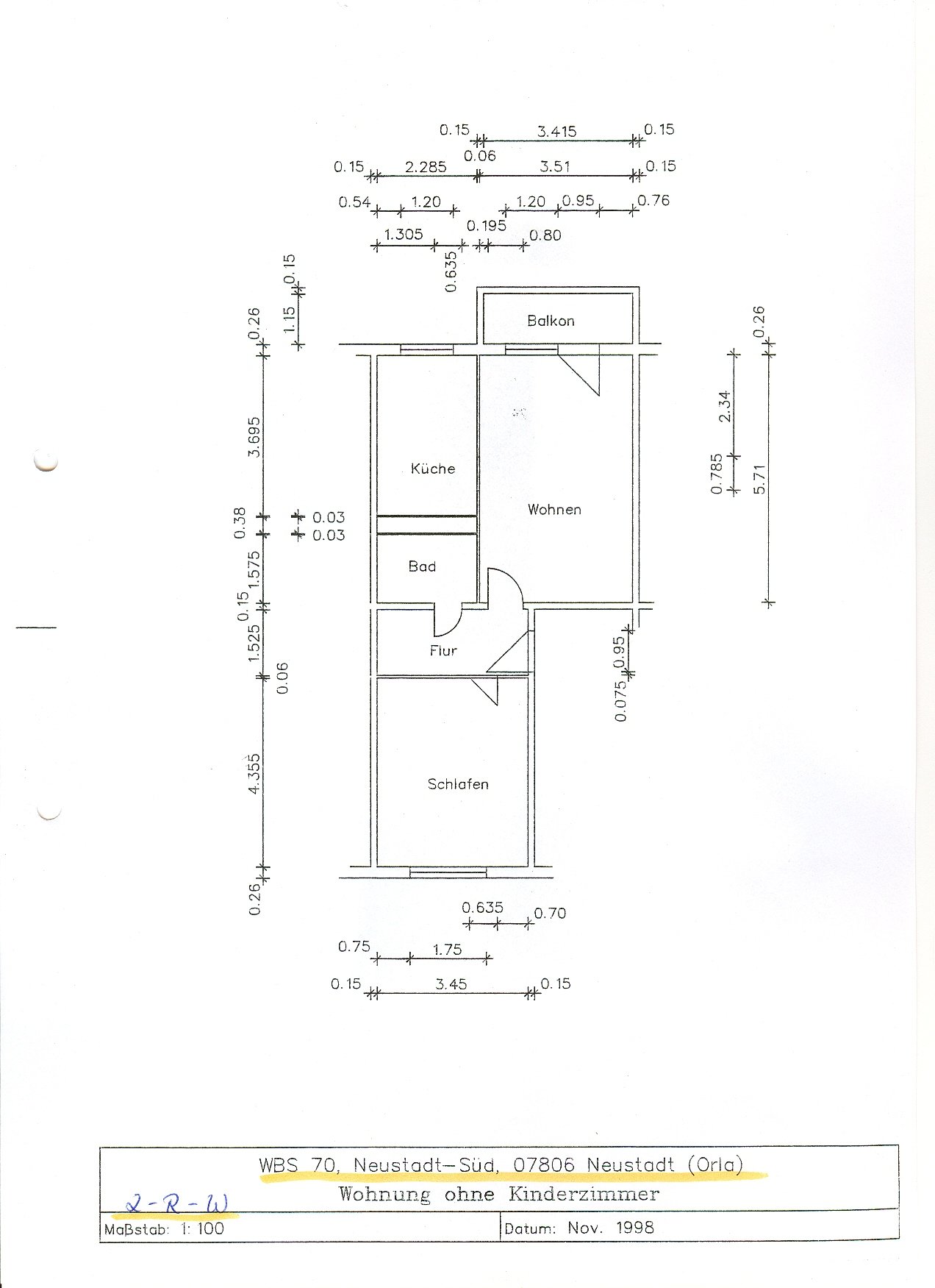 Grundriss: Erdgeschosswohnung mit Balkon und Stellplatz in der Thomas-Müntzer-Straße (Bild 8 von 8)